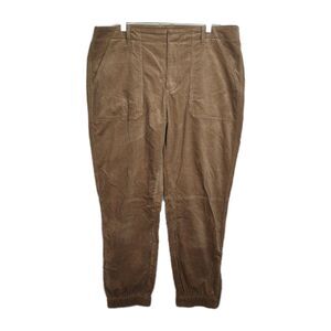 Banana Republic Corduroy Pants Women's Size 14 Brown Cuffed Hem 27" Inseam